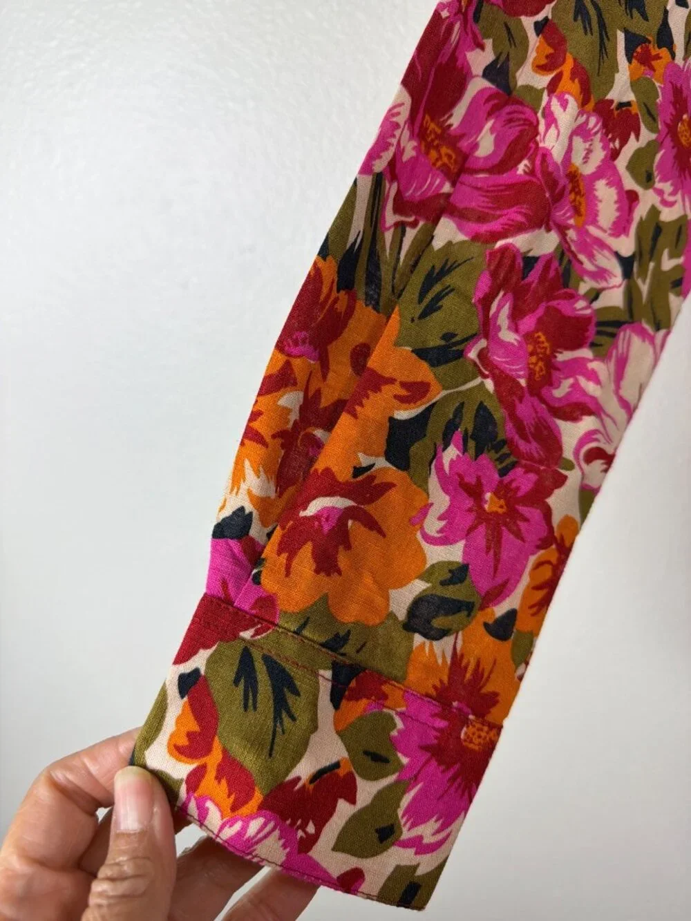 Sézane Max Floral Shirt Button Down Oversized Blouse Parisian Size 42 L - Picture 13 of 16